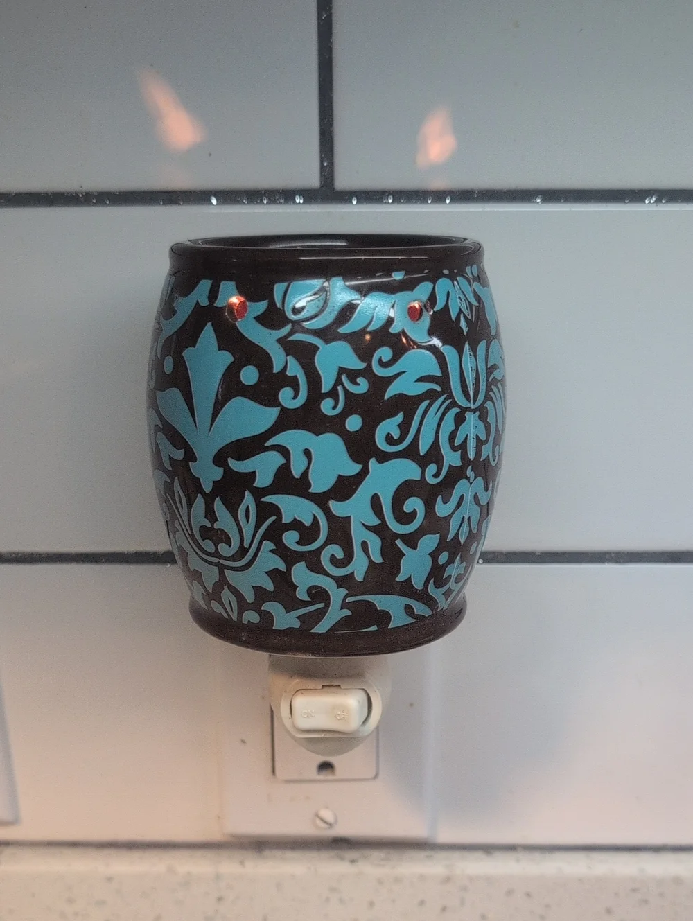 Turquoise & Brown Floral Ceramic Plug-In Warmer